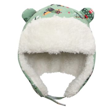 Picture of FlapJackKids Trapper Hat - Black Bear - Green