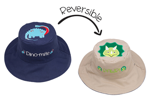 Picture of FlapJackKids Reversible Baby & Kids Sun Hat - Dinosaurs