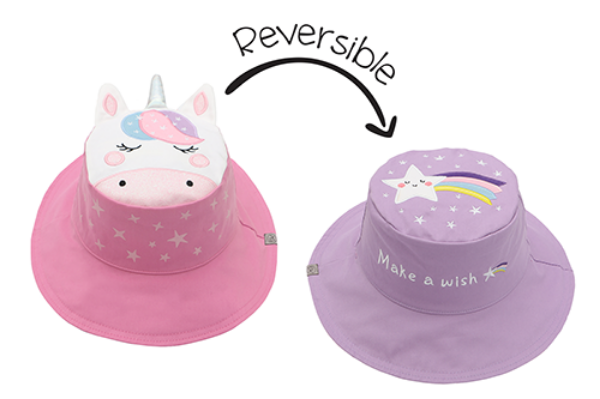 Picture of FlapJackKids Reversible Baby & Kids Sun Hat - Unicorn & Star