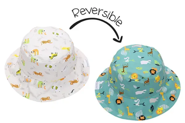 Picture of FlapJackKids Reversible Baby & Kids Patterned Sun Hat - Grey Zone