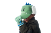 Picture of FlapjackKids Knitted Fingerless Gloves With Mitten Flap - Dino Green